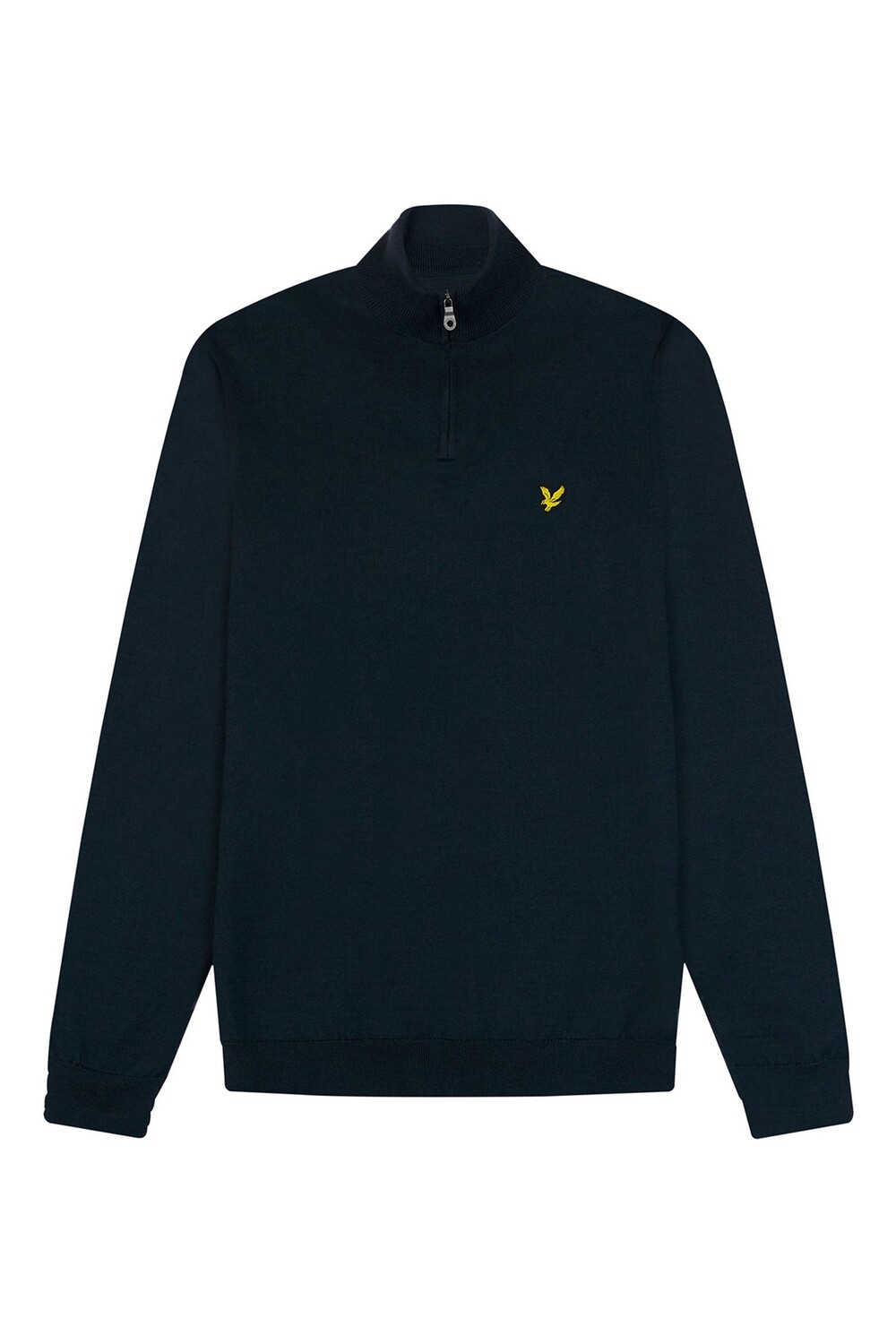 

Синий свитер из смесовой шерсти мериноса с короткой молнией Lyle & Scott, синий