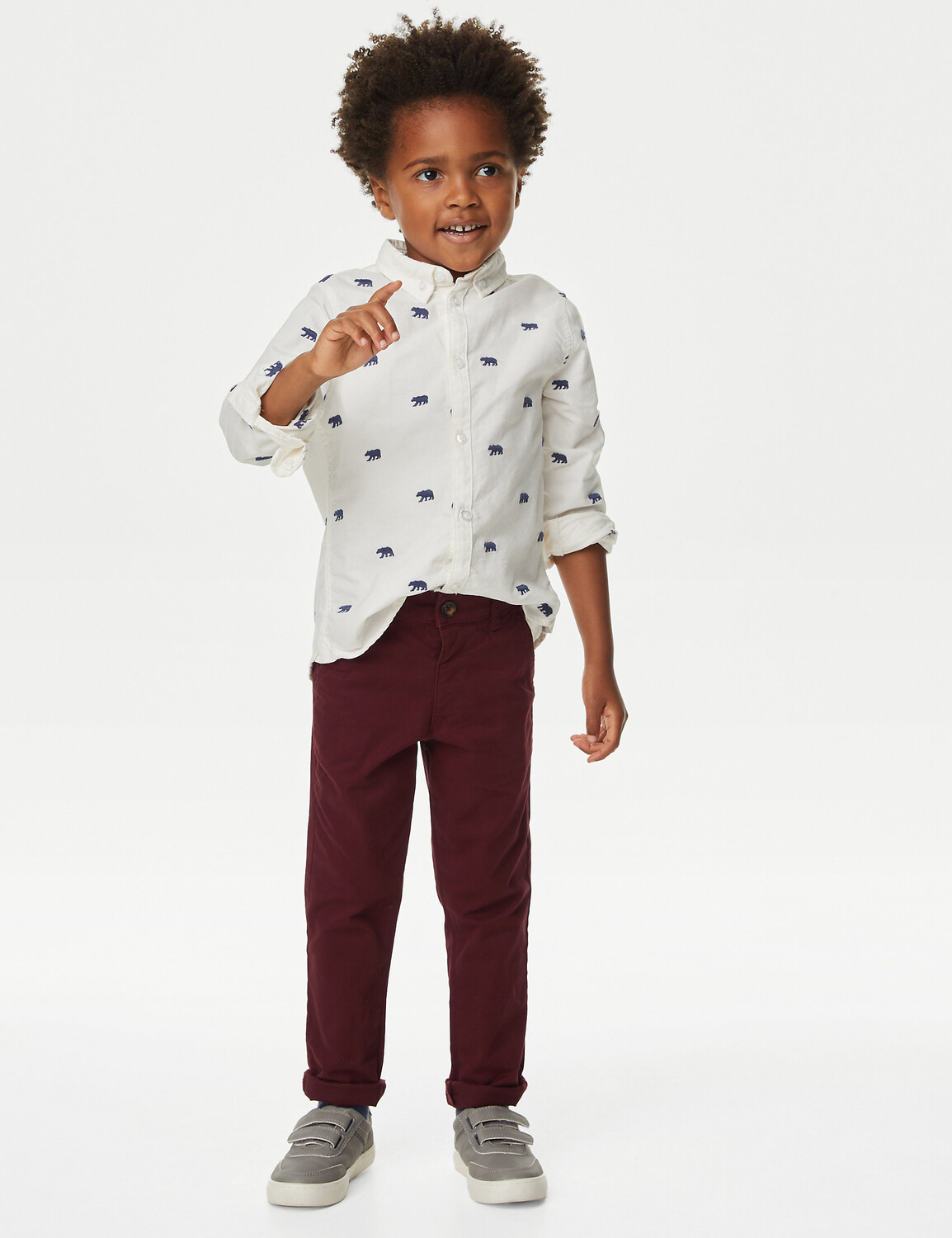 

Чиносы из хлопка (2–8 лет) Marks & Spencer, красный