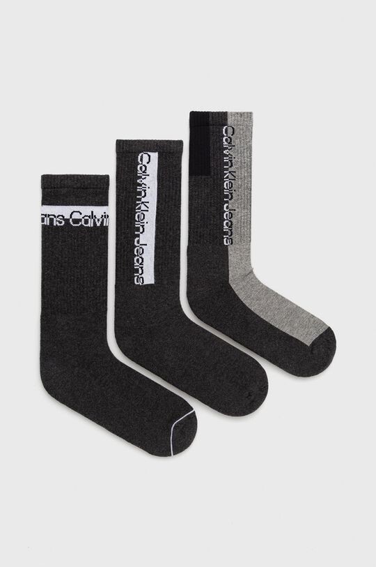 Носки (3 пары) Calvin Klein, серый