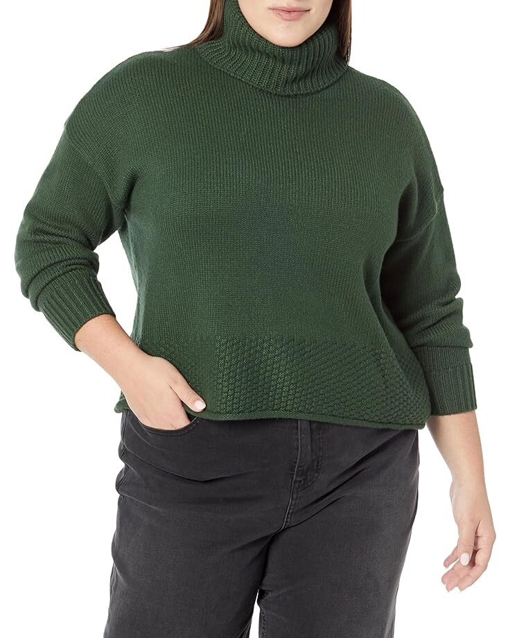 

Свитер Madewell Plus Corsica Stitch Mix Turtleneck, цвет Deep Forest
