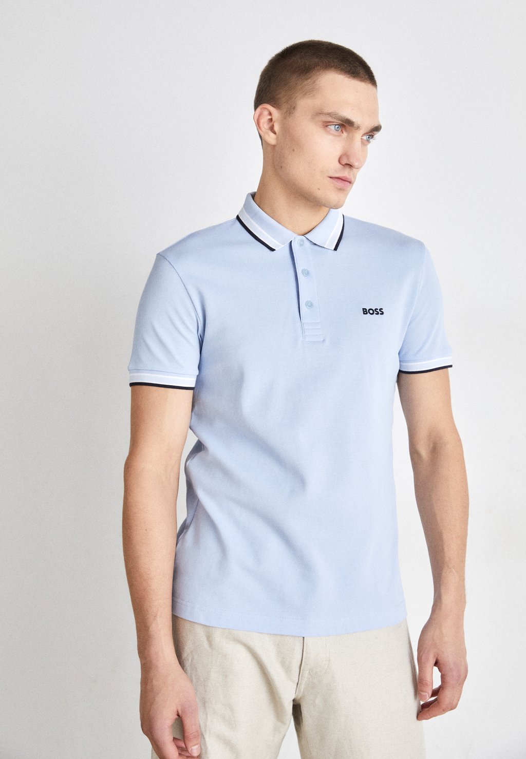Рубашка-поло Paddy BOSS, цвет light/pastel blue