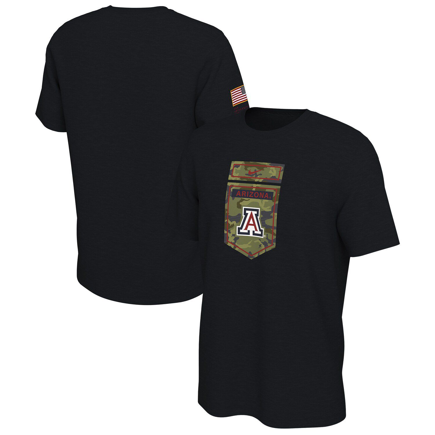 Мужская черная камуфляжная футболка Arizona Wildcats Veterans Nike