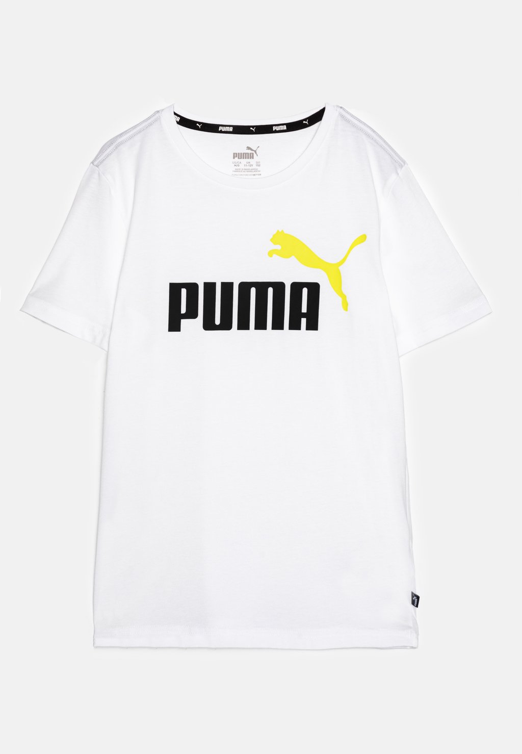 Футболка с принтом Logo Tee Unisex Puma, цвет white/lime sheen