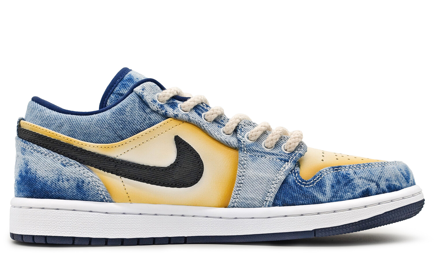

Кроссовки Air Jordan 1 Vintage Basketball Shoes Men Mid-top Yellow/green, синий