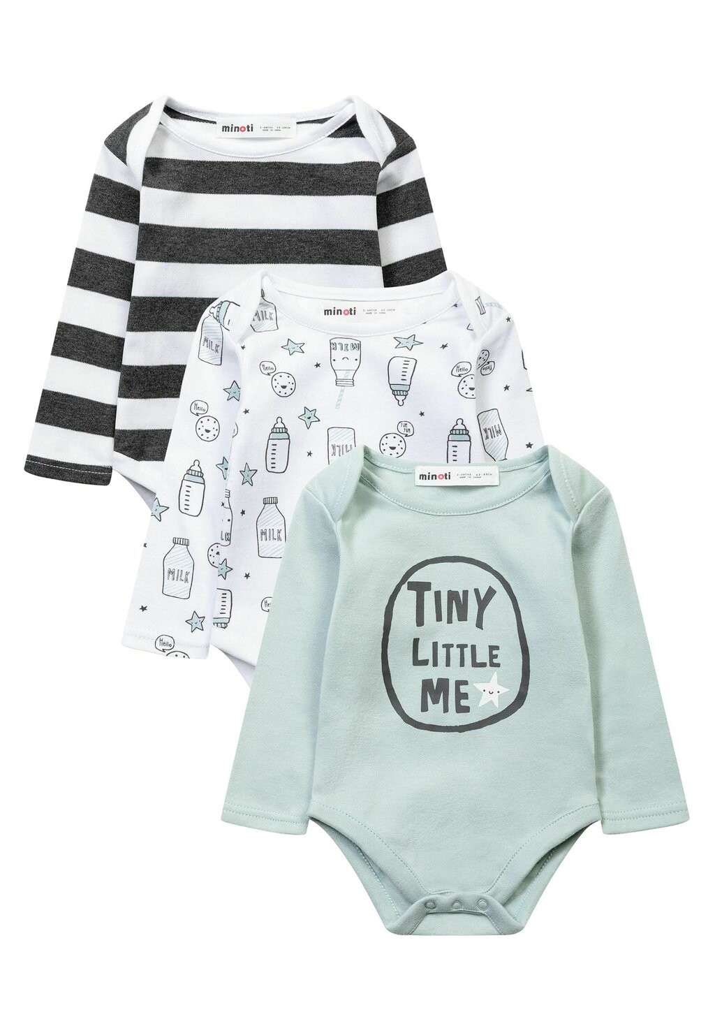 

Боди 3 PACK OF LONG SLEEVE MINOTI, цвет mint grey white