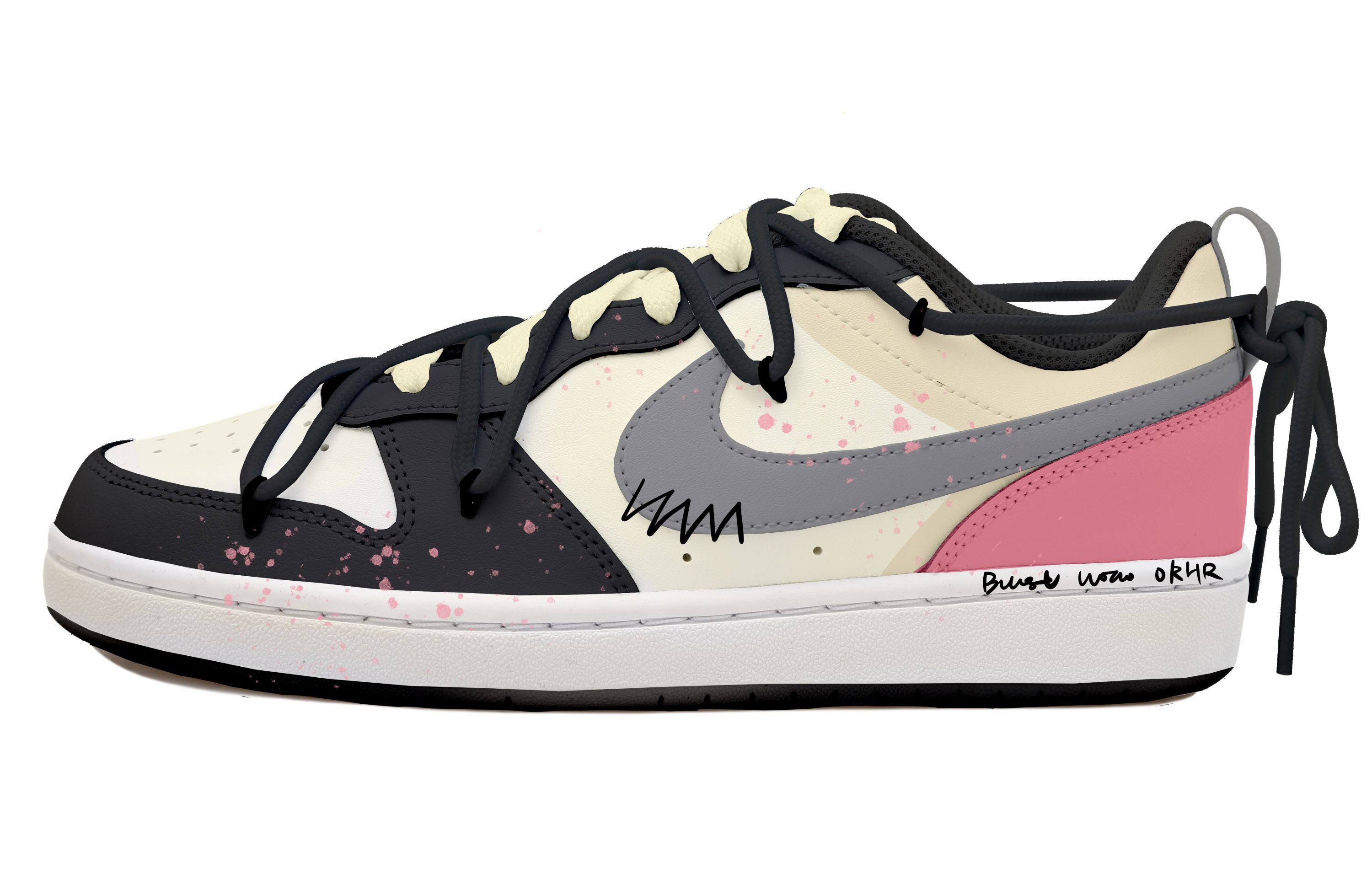 

Кроссовки Nike Court Borough 2 Skateboarding Shoes Women's Low-top Black/white/pink, розовый