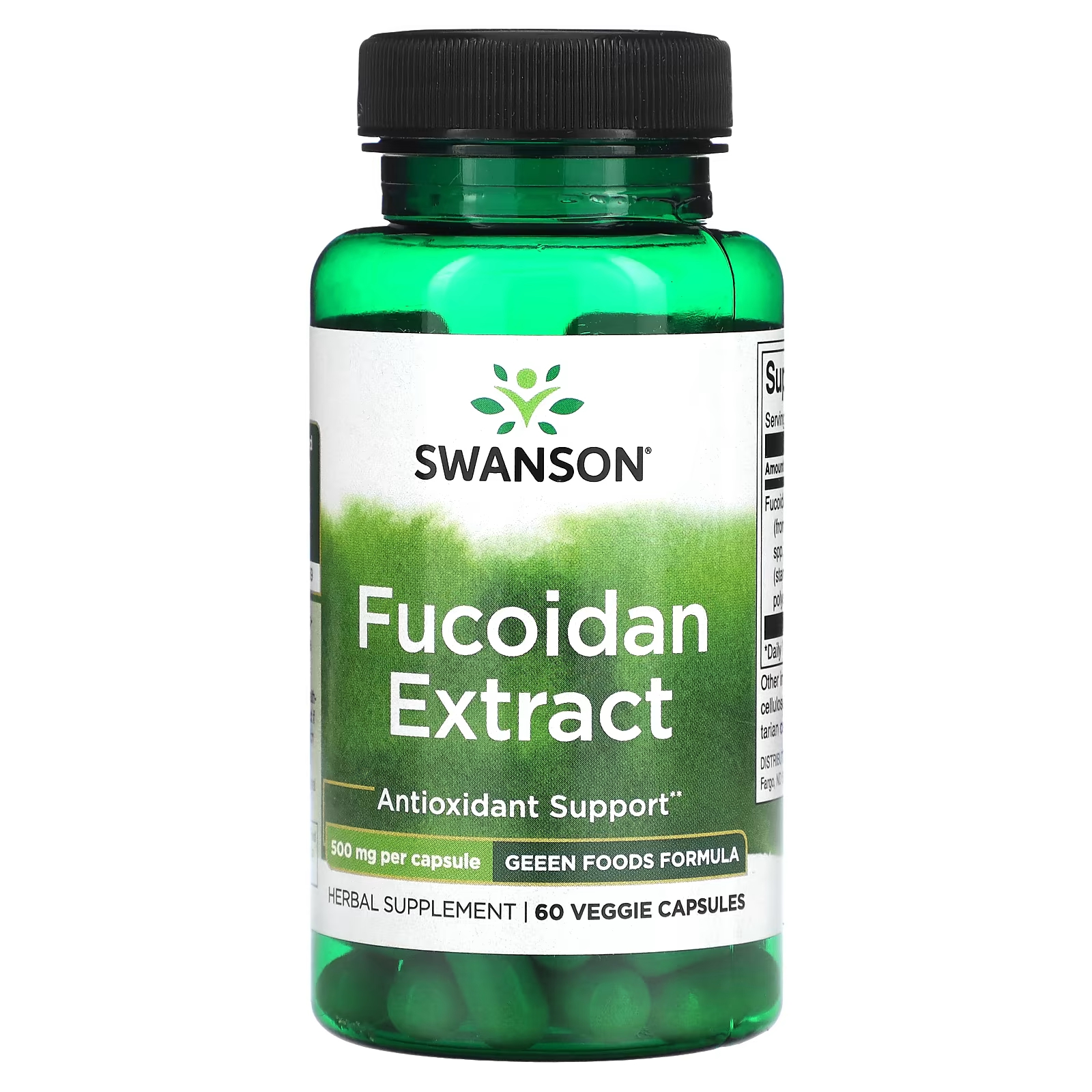 Экстракт фукоидана Swanson с бурыми водорослями, 60 растительных капсул