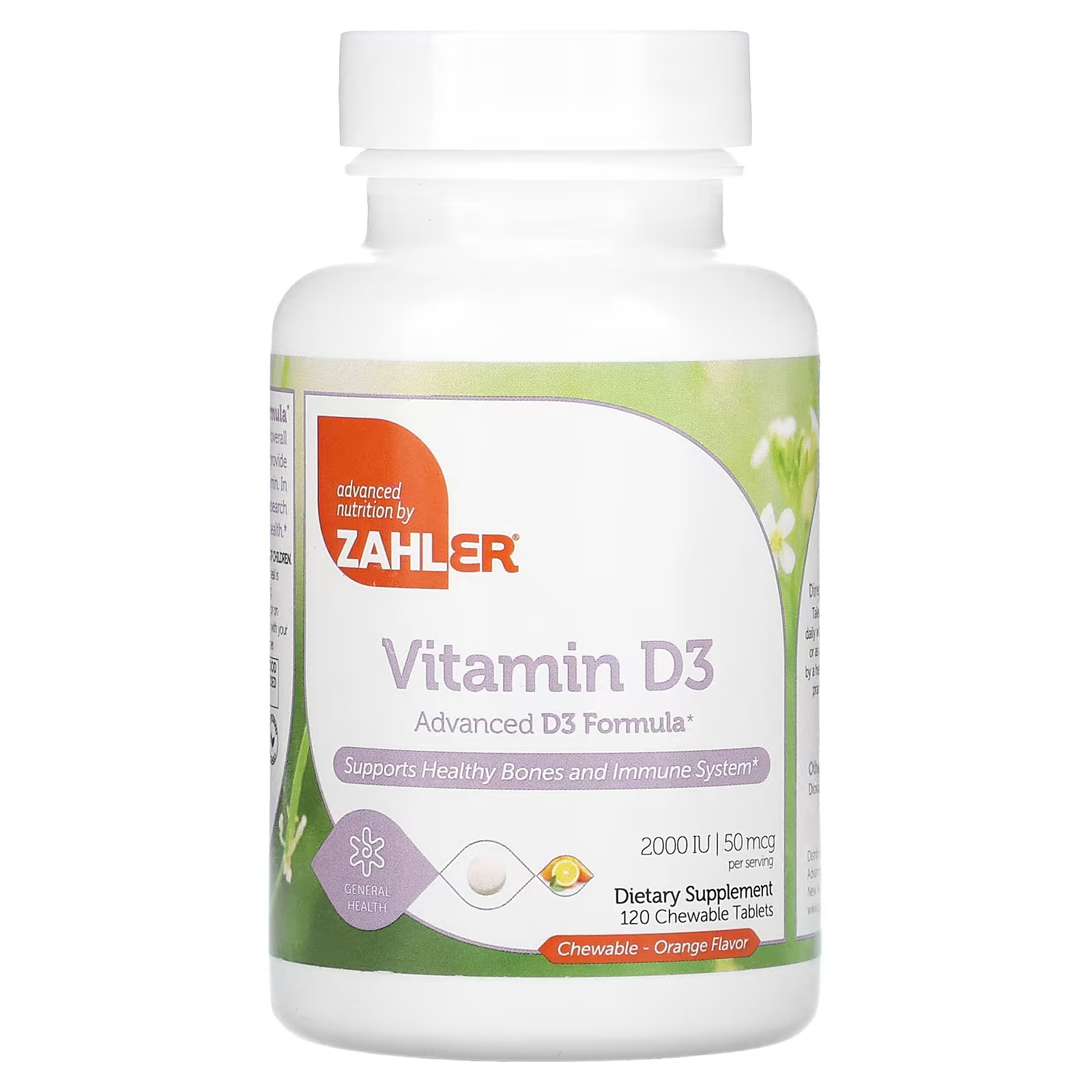 Витамин D3 Zahler апельсин 50 мкг 2000 МЕ, 120 таблеток витамин d3 zahler junior 25 мкг 1000 ме 120 жевательных таблеток