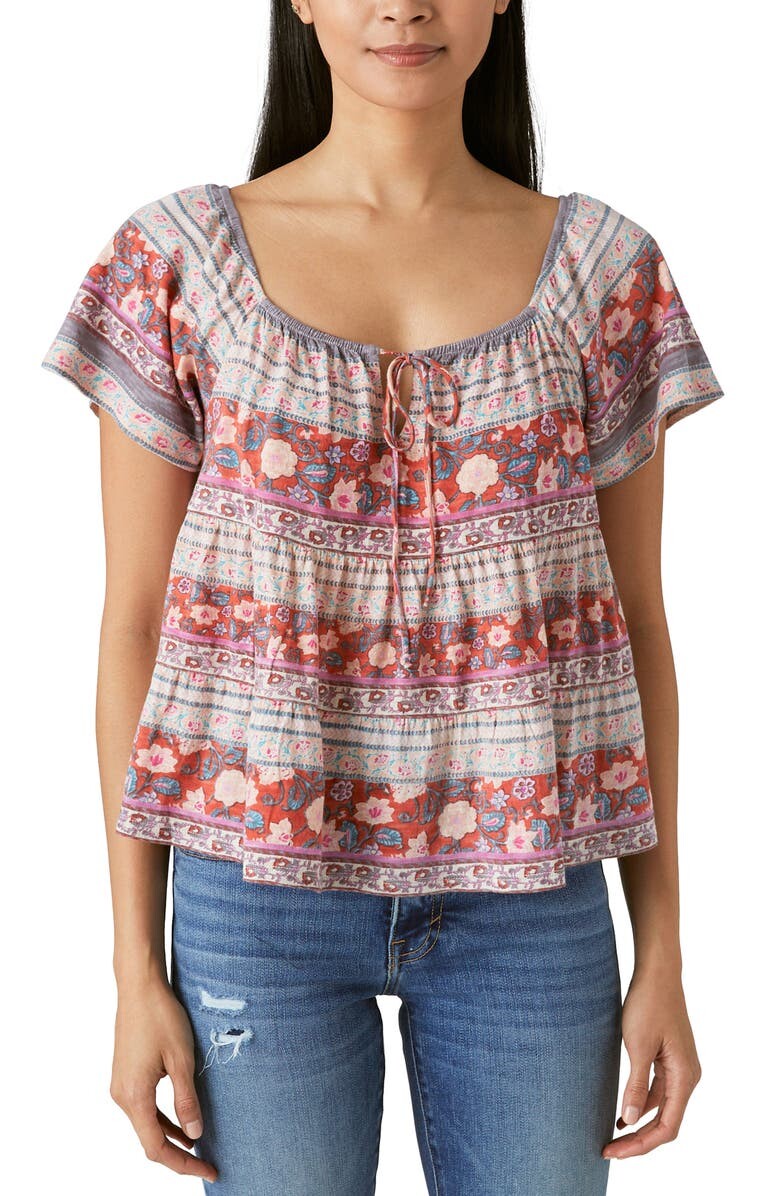

Свободный топ с принтом LUCKY BRAND