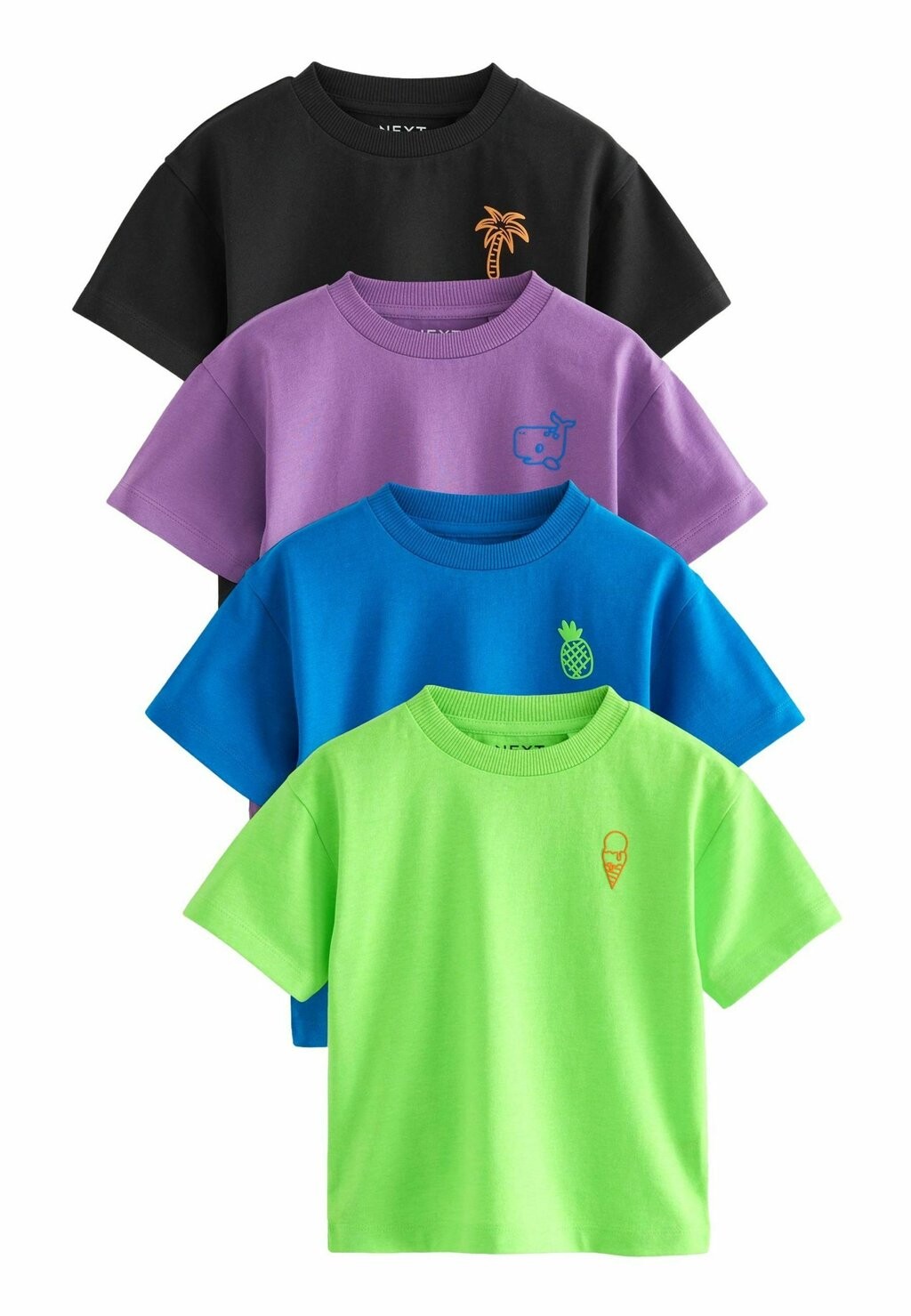 

Футболка с принтом CHARACTER SHORT SLEEVES 4 PACK Next, цвет blue