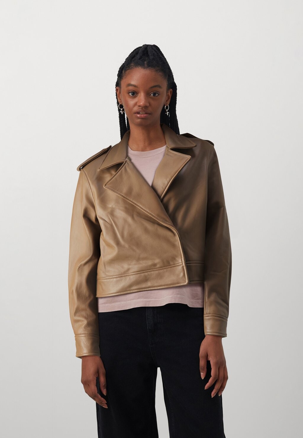 

Кожаная куртка SLFGLOVE JACKET Selected Femme, коричневый