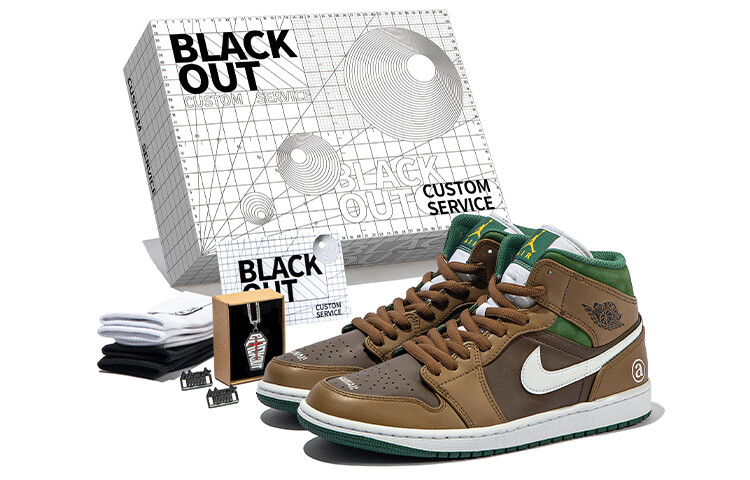

Кроссовки Air Jordan 1 Vintage Basketball Shoes Men Mid-Top Brownish-green-white
