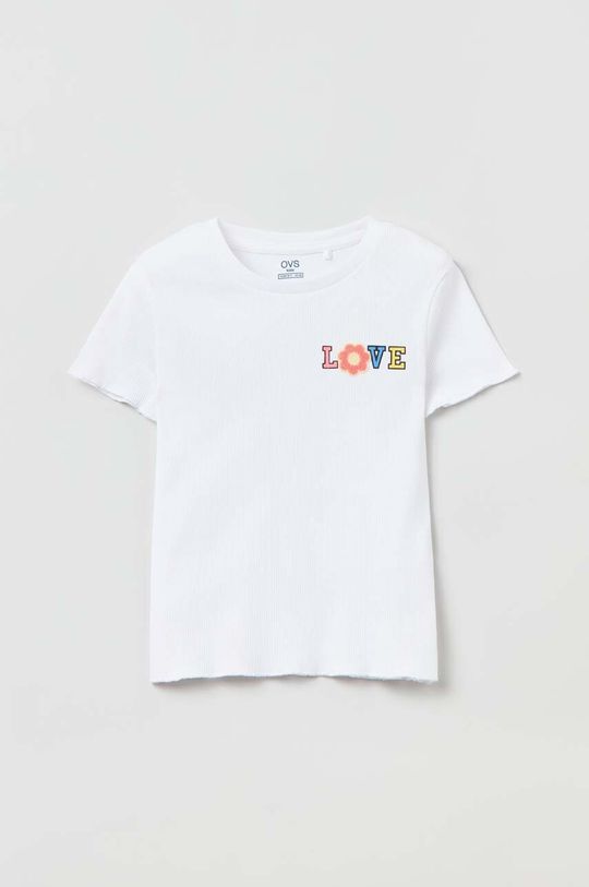 Детская хлопковая футболка OVS, белый