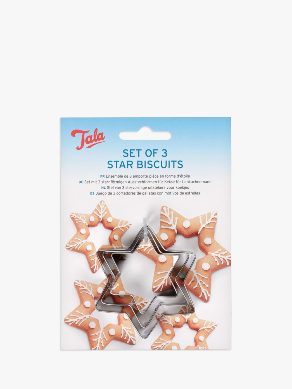 цена Круглые формочки для печенья и кондитерских изделий Tala Star из нержавеющей стали, набор из 3 шт.