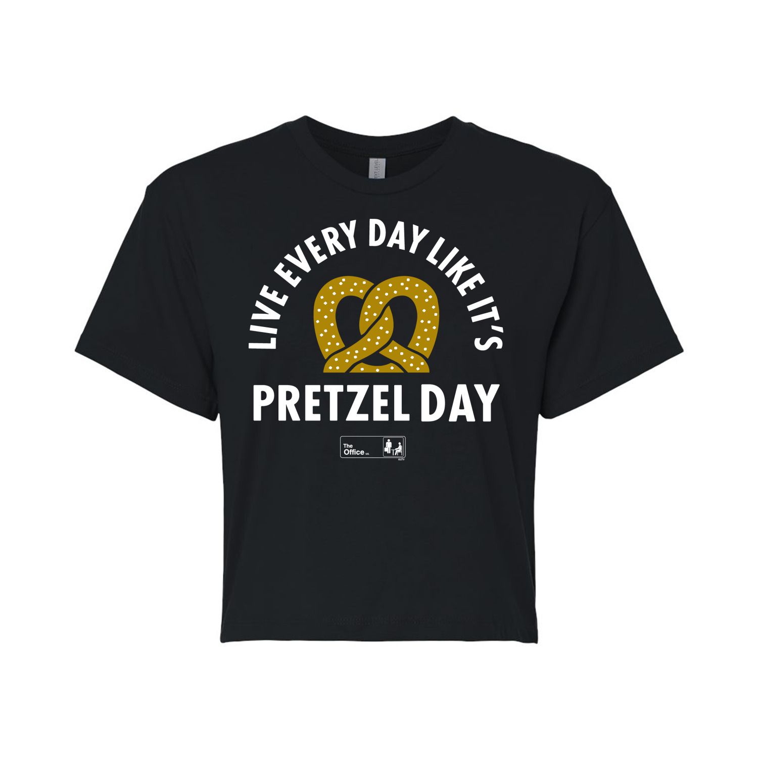 

Укороченная футболка The Office Pretzel Day для юниоров Licensed Character, черный