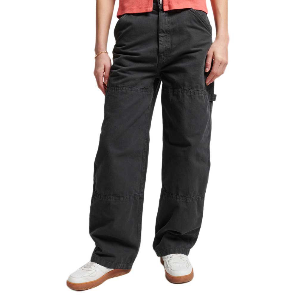 

Брюки Superdry Vintage Wide Carpenter Regular Waist, черный