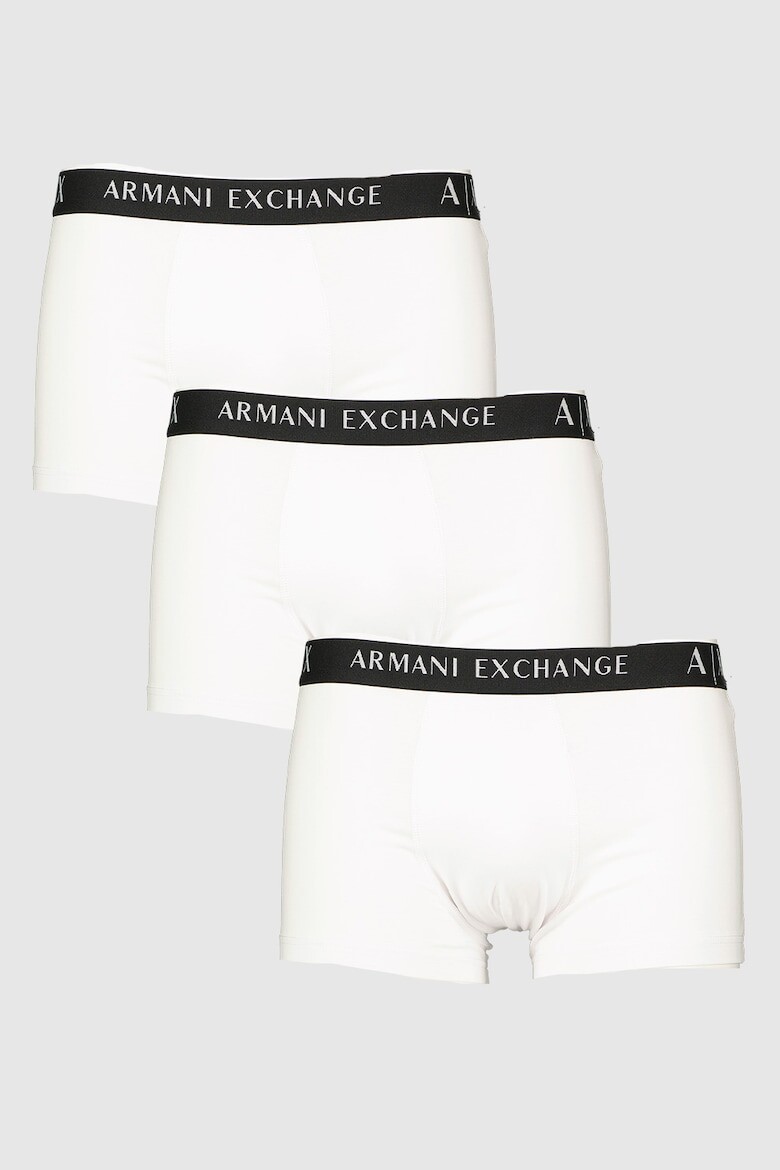 

Боксеры с логотипом на поясе - 3 пары Armani Exchange, черный