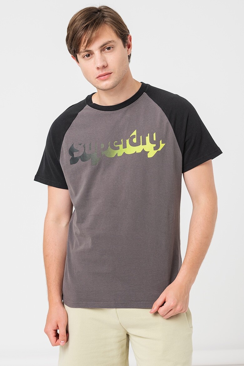 

Хлопковая футболка Vintage Shadow Superdry, черный