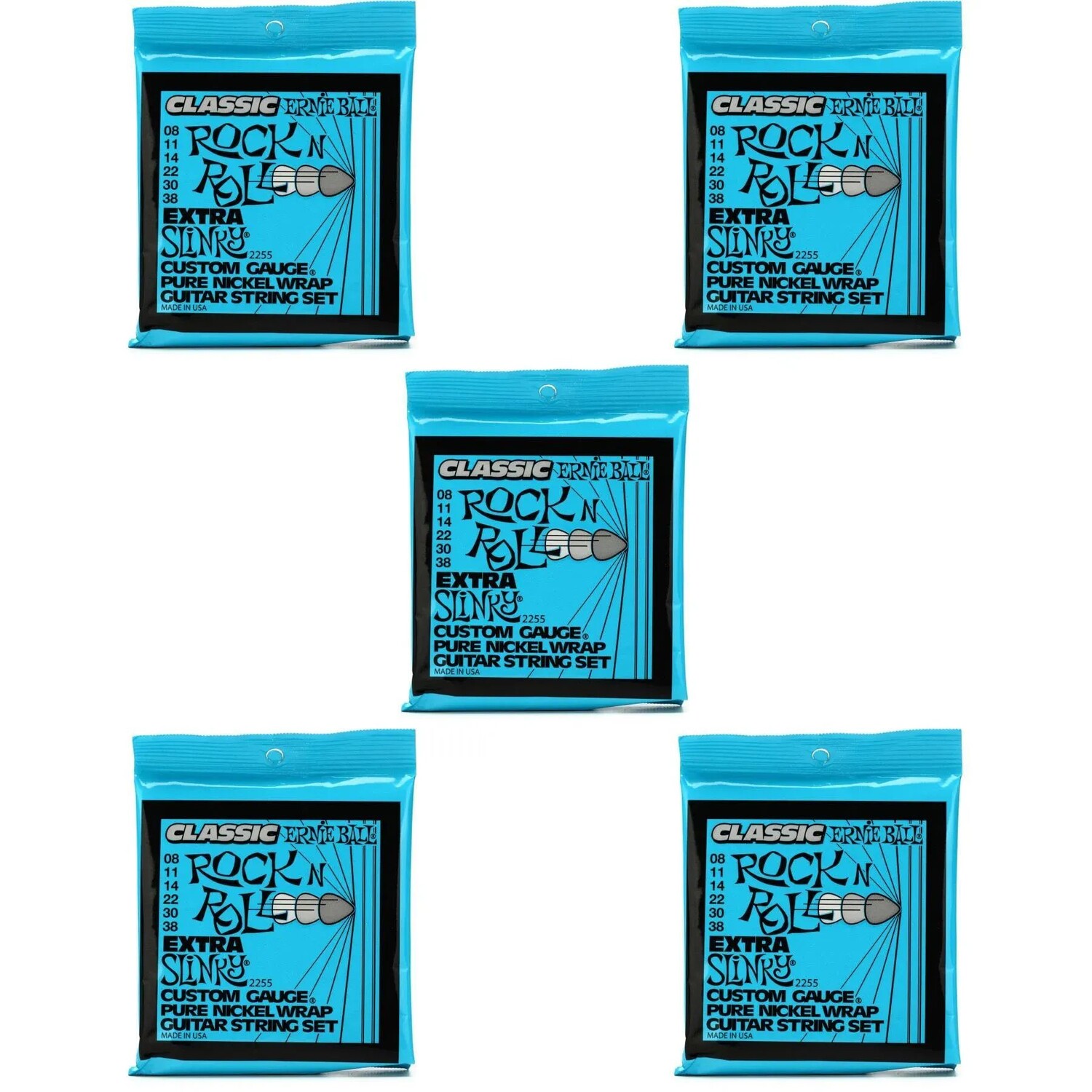 

Струны для электрогитары Ernie Ball 2255 Extra Slinky Classic Rock N Roll — .008-.038 (5 шт.)
