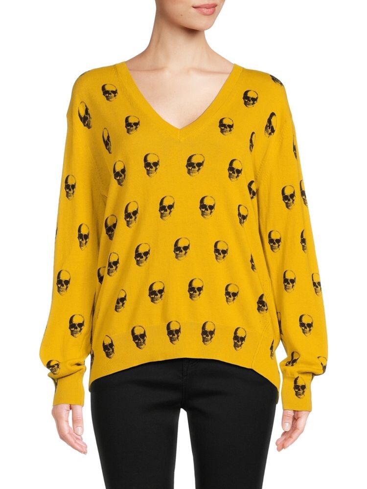 

Кашемировый свитер с принтом черепа Skull Cashmere, цвет Sunflower Black