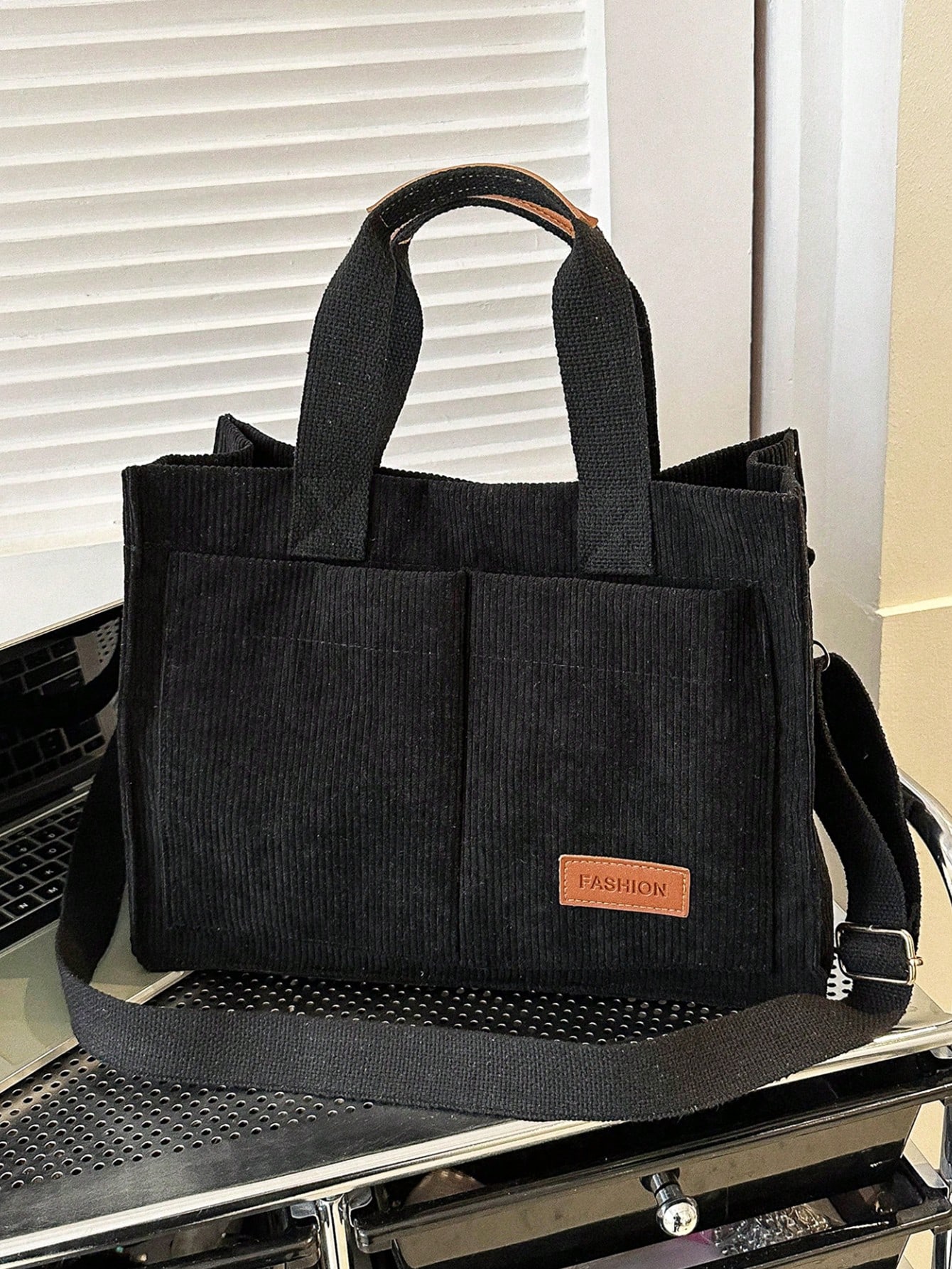 Женская большая сумка большой емкости с несколькими карманами, черный