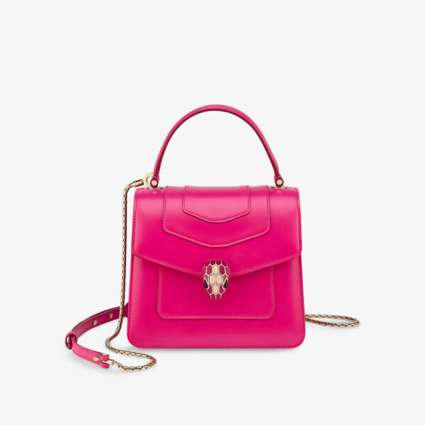 

Кожаная сумка Serpenti Forever с верхней ручкой Bvlgari, фуксия