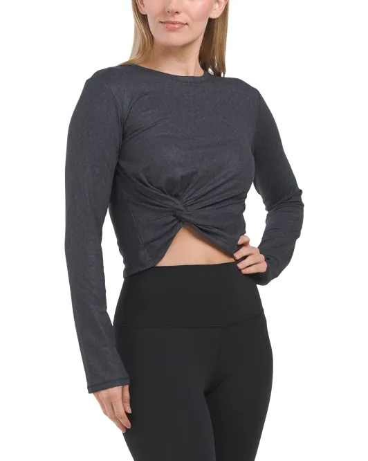 

Укороченный топ с длинными рукавами Vintage Wash 90 Degree By Reflex, черный