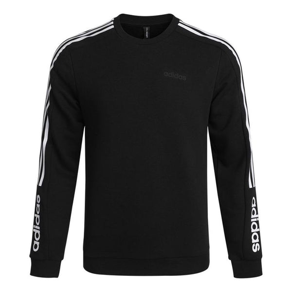 Толстовка adidas neo M Basc Ss Printing Logo Sports Knit Round Neck Pullover Black, черный