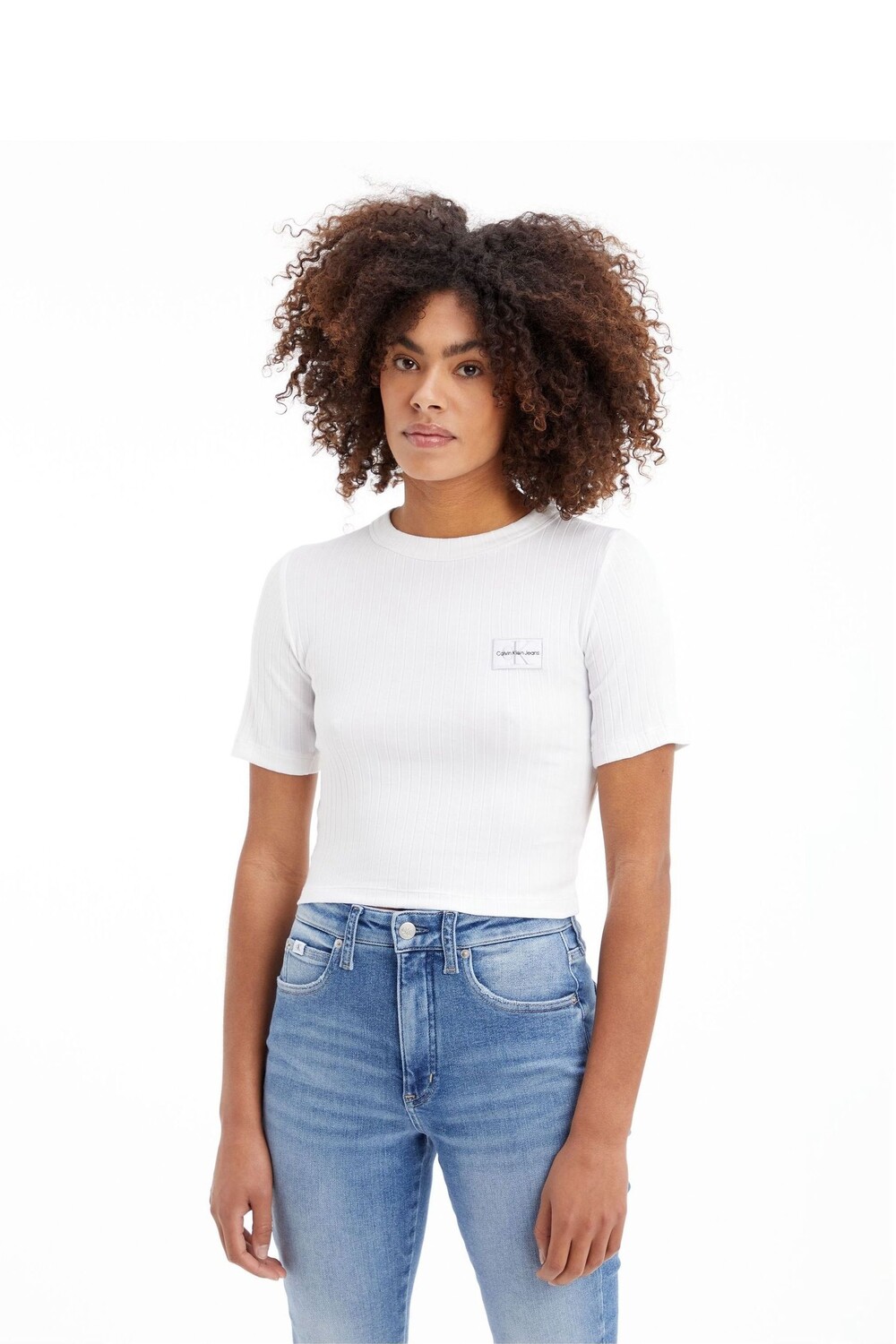 

Футболка в рубчик Белая Calvin Klein Jeans, белый