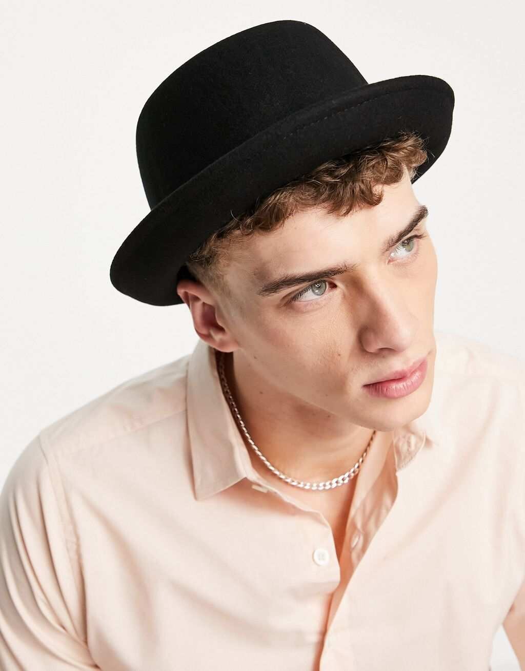 

Черная шерстяная шляпа с регулятором размера ASOS DESIGN