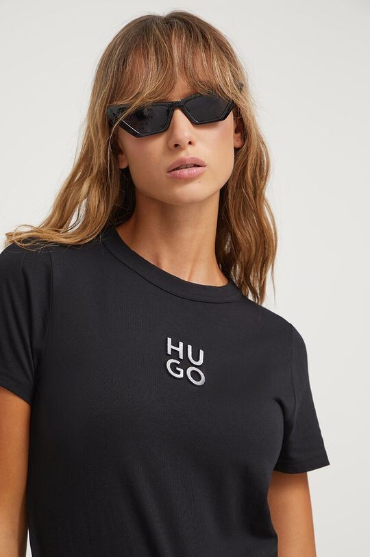 

Хлопковая футболка HUGO Hugo, черный