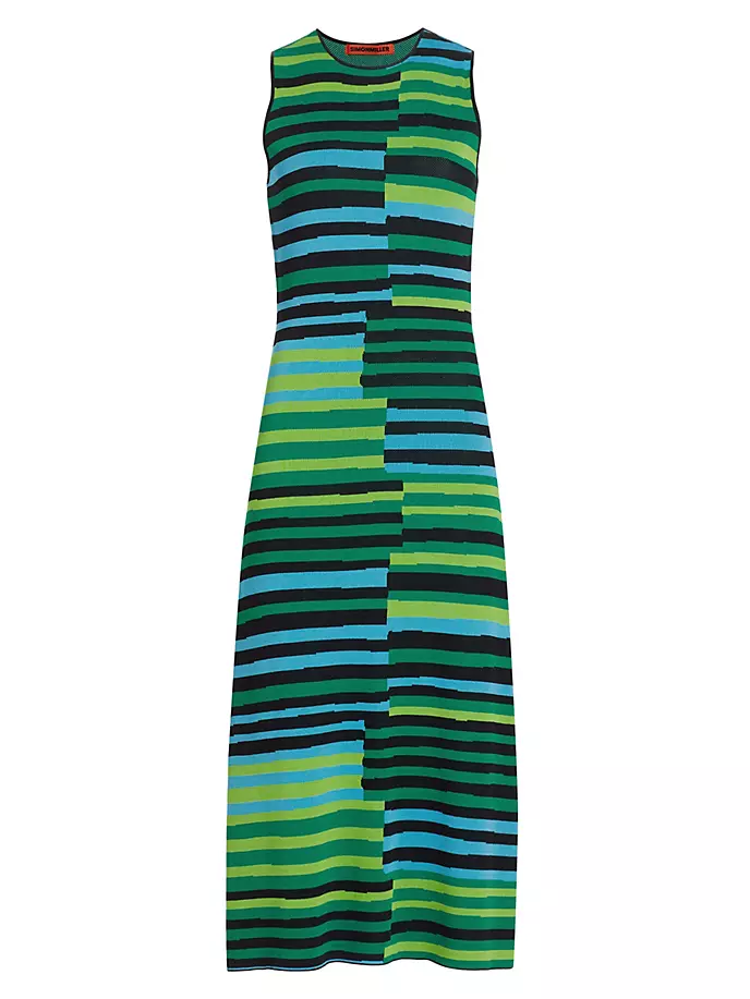 цена Трикотажное платье макси в полоску Axon Simon Miller, цвет horizontal stacked stripe