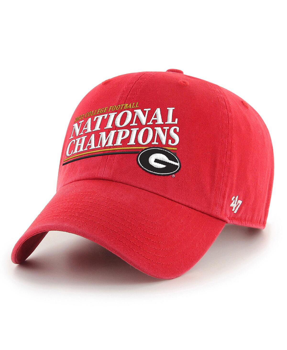 цена Мужская регулируемая кепка Red Georgia Bulldogs College Football Playoff 2022 National Champions с наклоном и очисткой '47 Brand