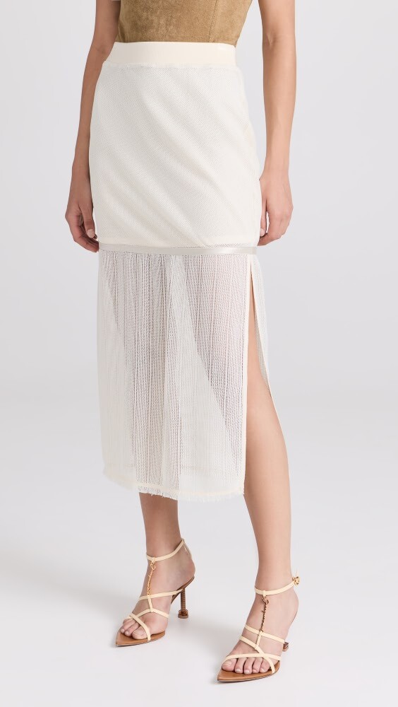 

Юбка Helmut Lang Open Rope Mesh, слоновая кость