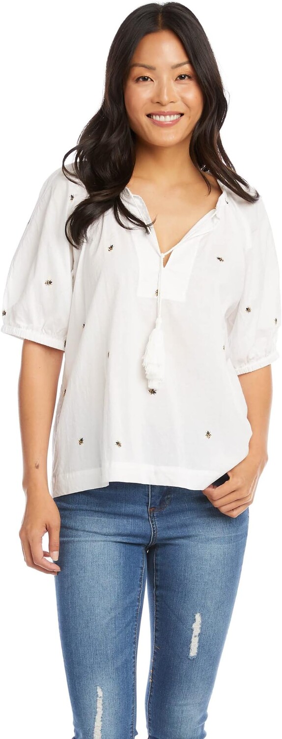 

Топ Karen Kane Honey Bee Peasant Top, цвет Off-White