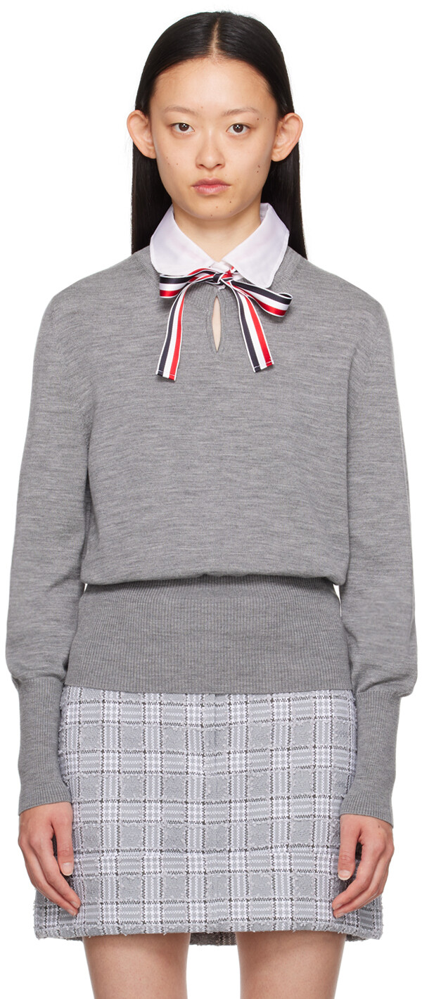 

Серый свитер с бантом Thom Browne