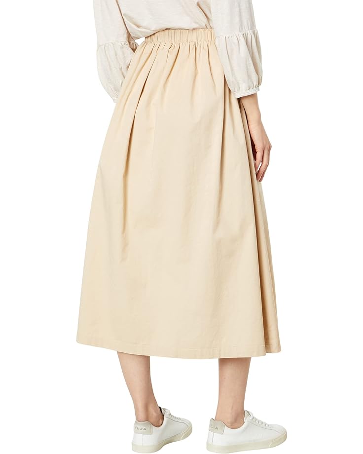 Юбка SUNDRY Woven Full Skirt with Side Slit, цвет Almond цена и фото