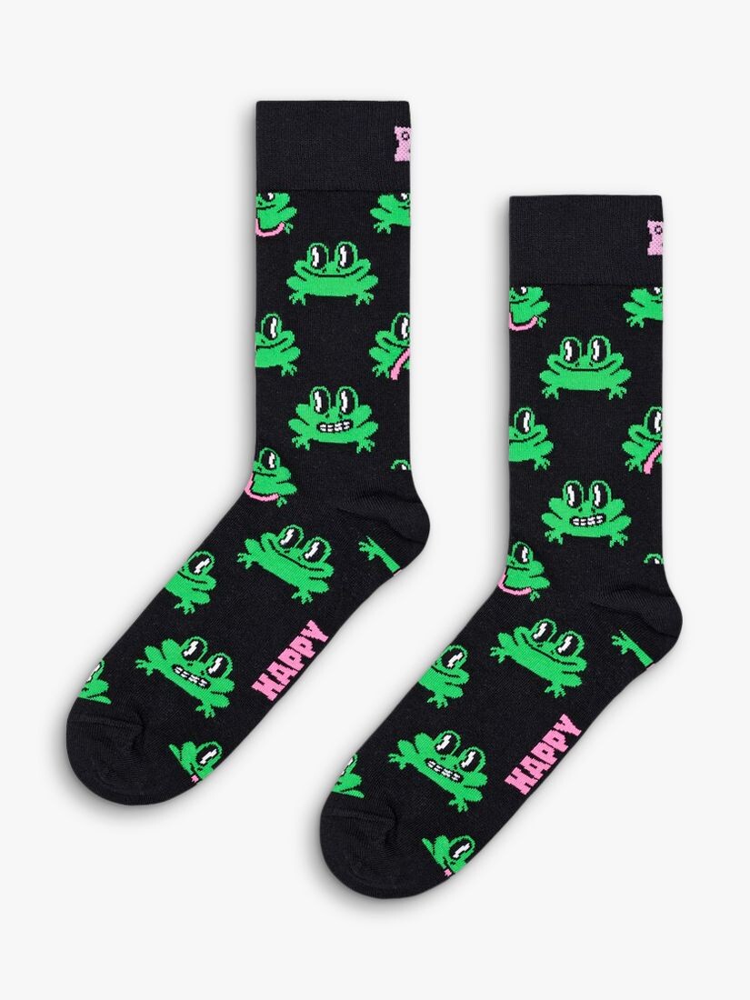 

Носки с лягушкой Happy Socks, черный/зеленый