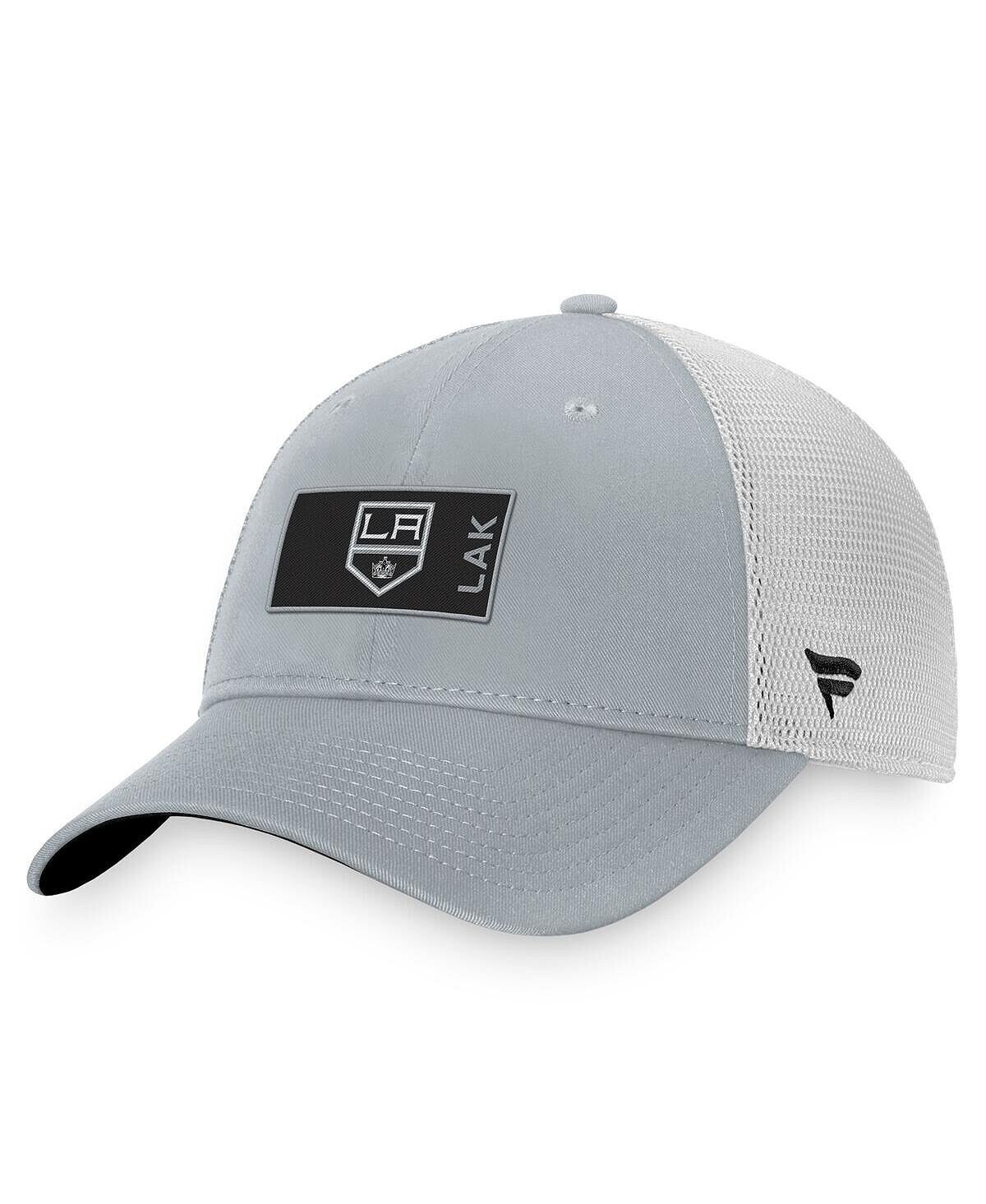 

Мужская фирменная серо-белая кепка Los Angeles Kings Authentic Pro Rink Trucker Snapback Fanatics