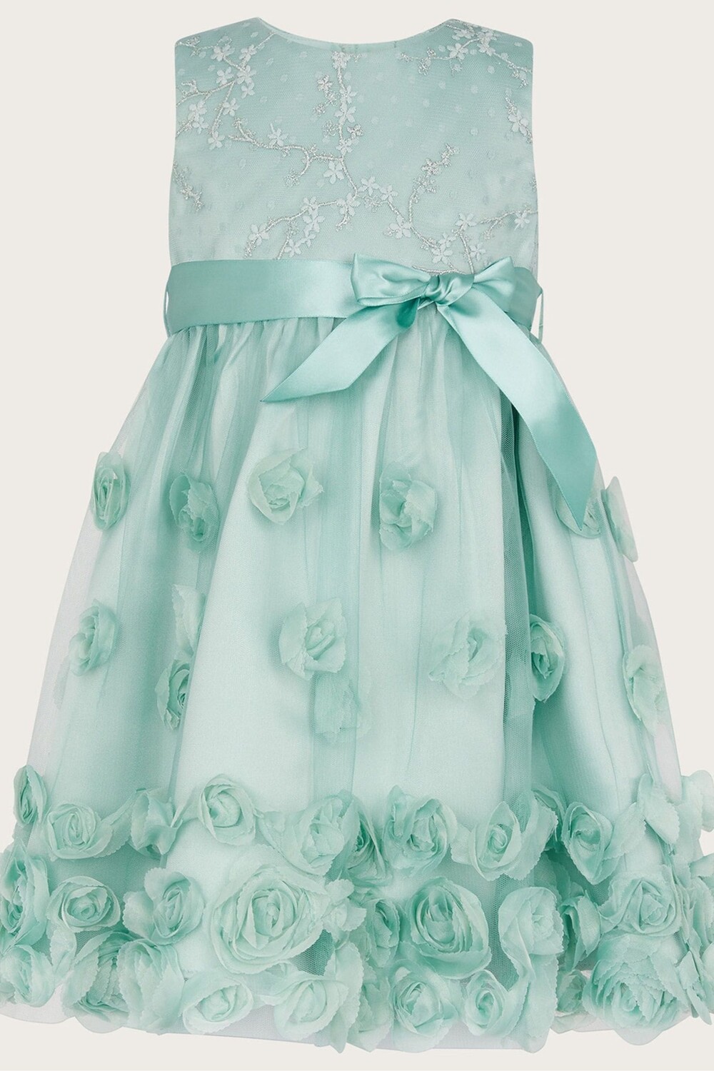 

Детское платье Green Ivy с неровным низом и объемными цветами Monsoon, зеленый