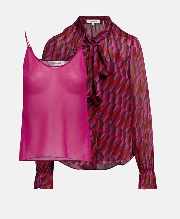 

Элегантная блузка-рубашка Diane von Furstenberg, фиолетовый