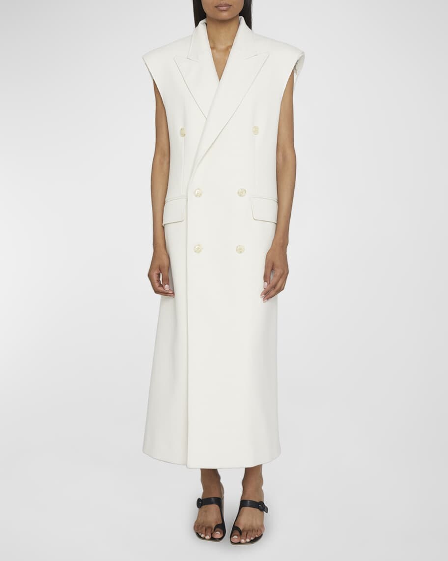 

Приталенное пальто без рукавов MM6 Maison Margiela, Белый