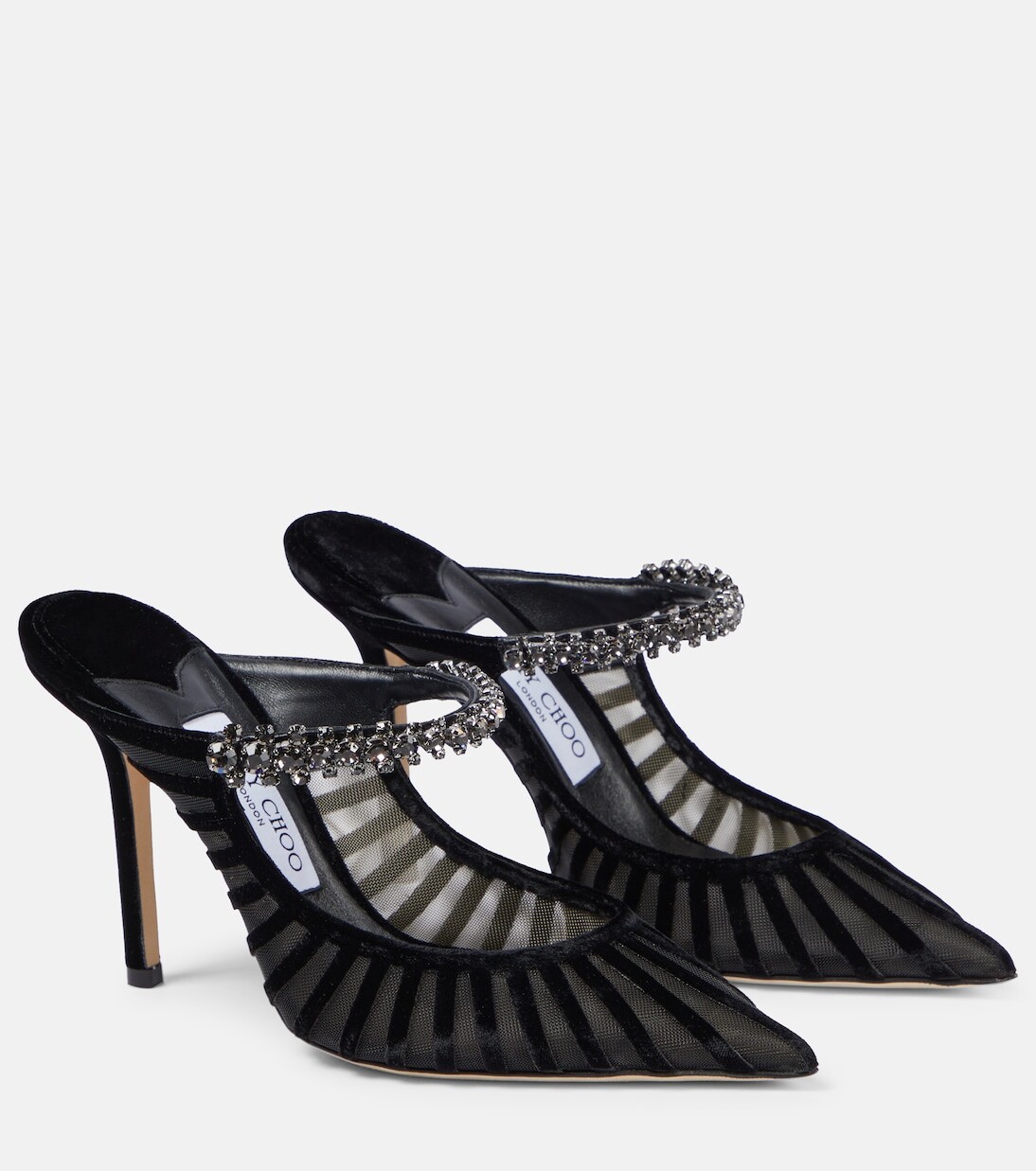

Туфли bing 100 с декорированной сеткой Jimmy Choo, черный