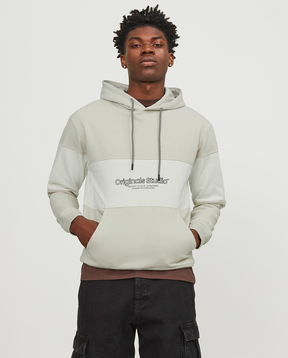 

Мужская толстовка с капюшоном Jack & Jones, лед белый