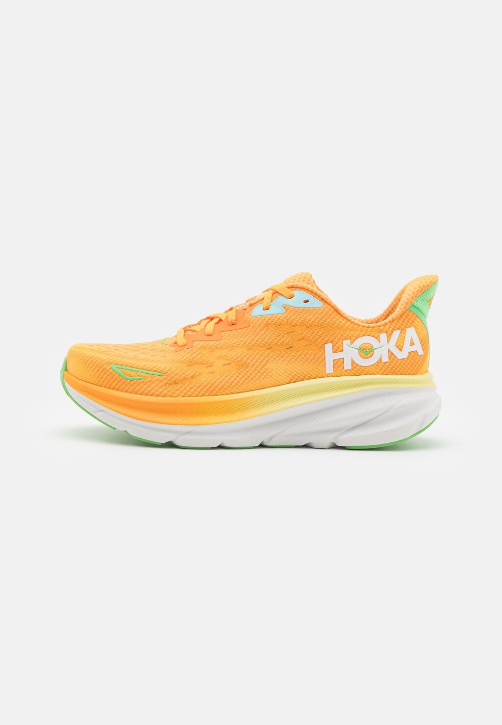 кроссовки нейтрального цвета Clifton 9 HOKA, цвет solar flare/sherbet