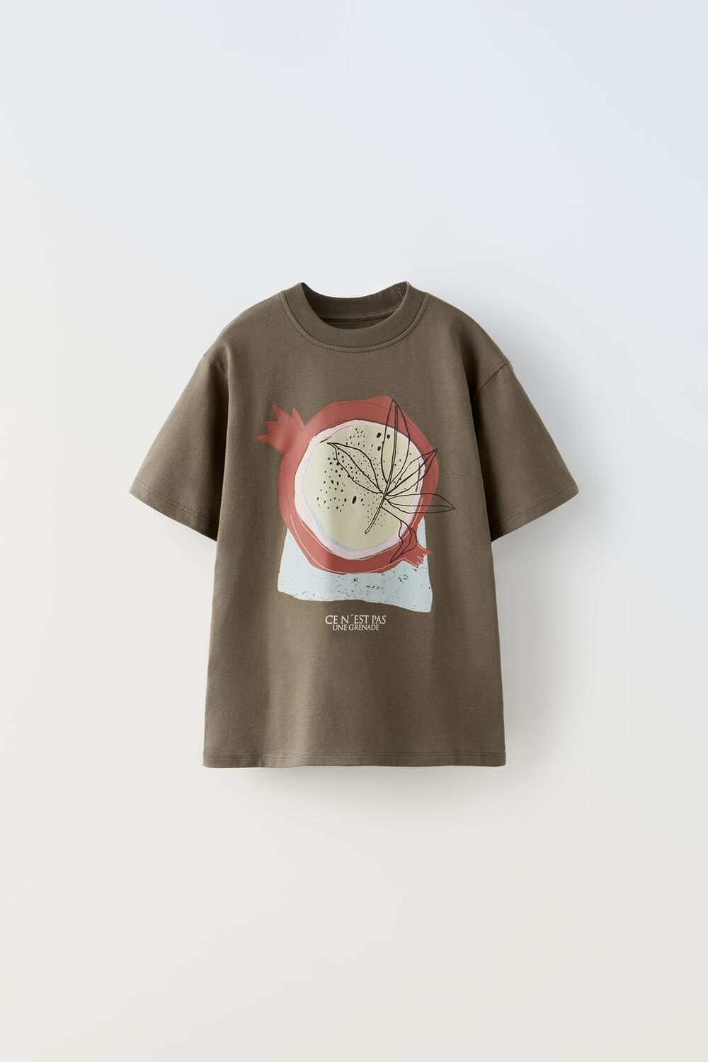 

Футболка гранада ZARA, темный хаки
