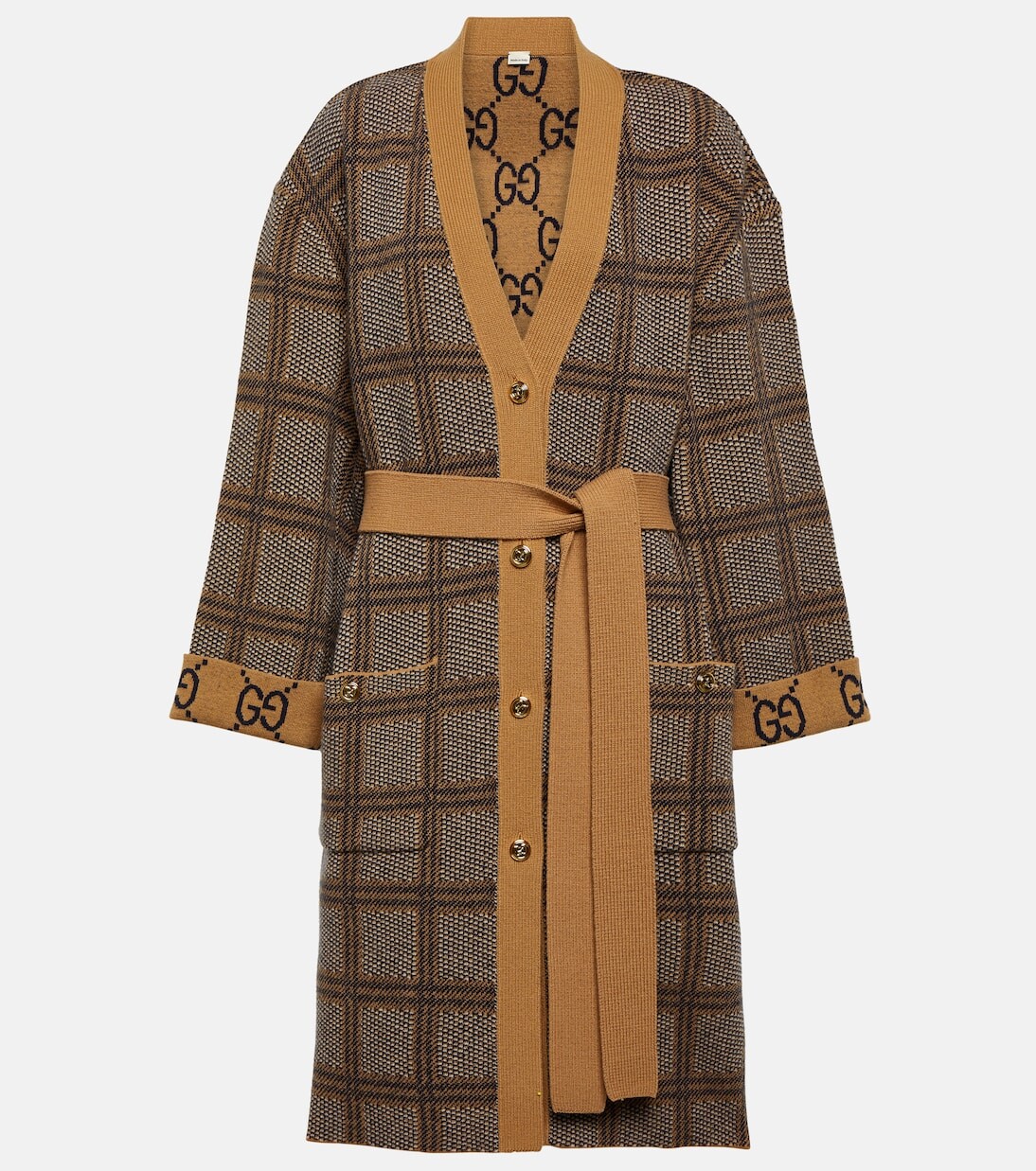 

Двусторонний кардиган maxi gg из смесовой шерсти Gucci, синий