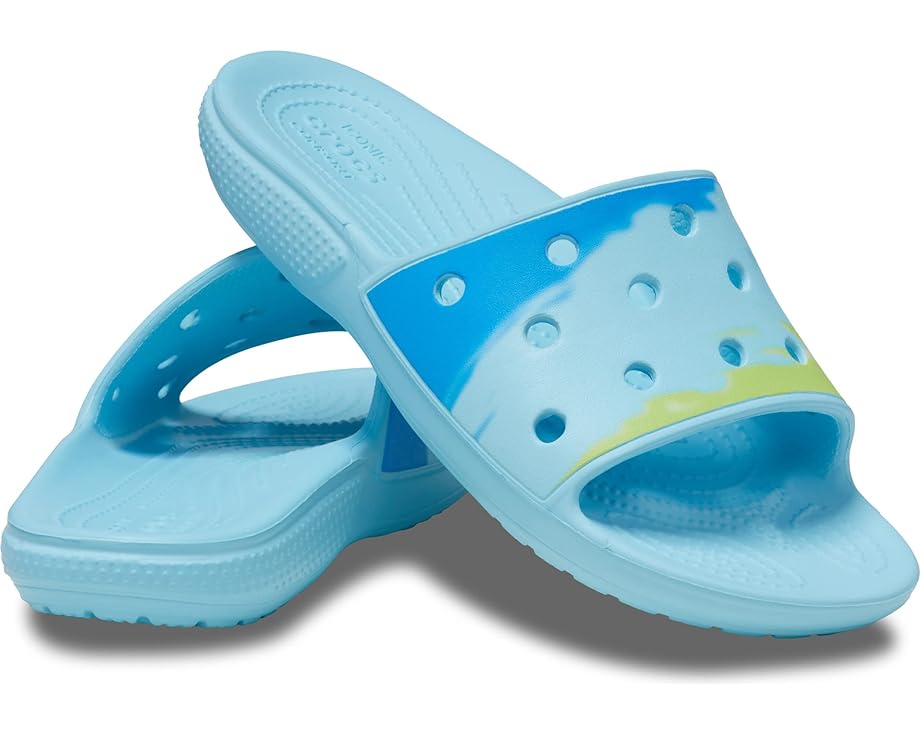 Сандалии Crocs Classic Slide - Tie-Dye Graphics, цвет Arctic/Multi Ombre