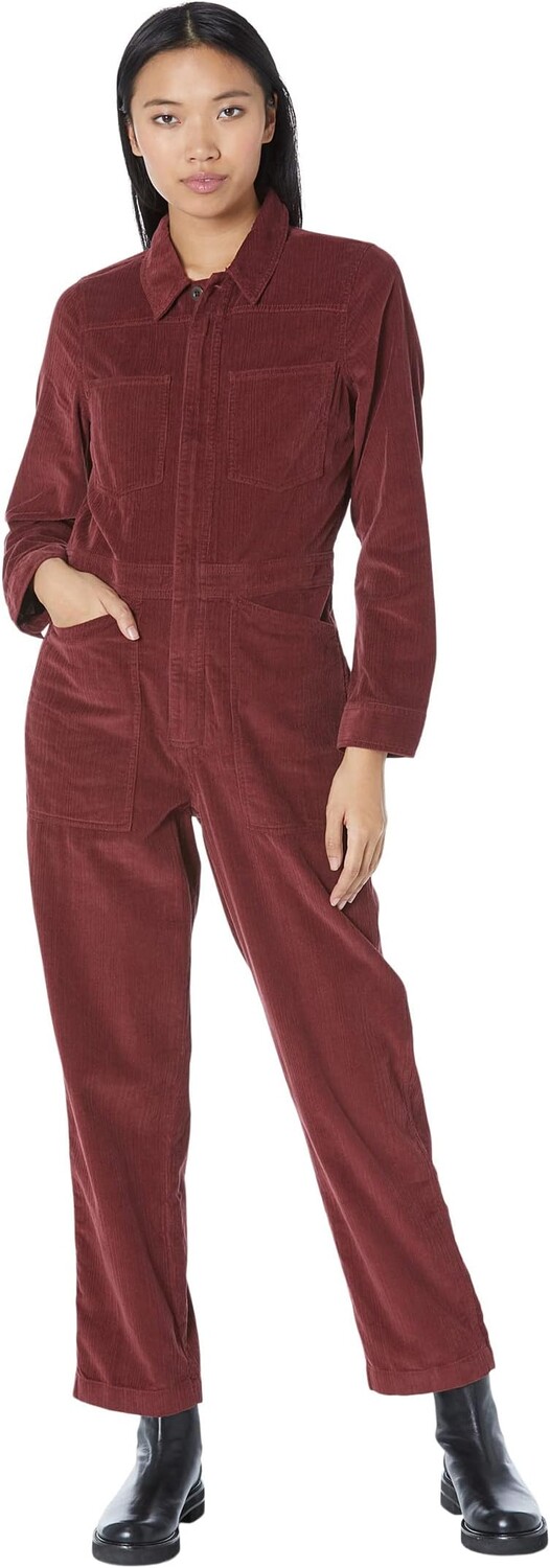 

Прямой комбинезон из пестрого шнура Madewell, цвет Rich Burgundy