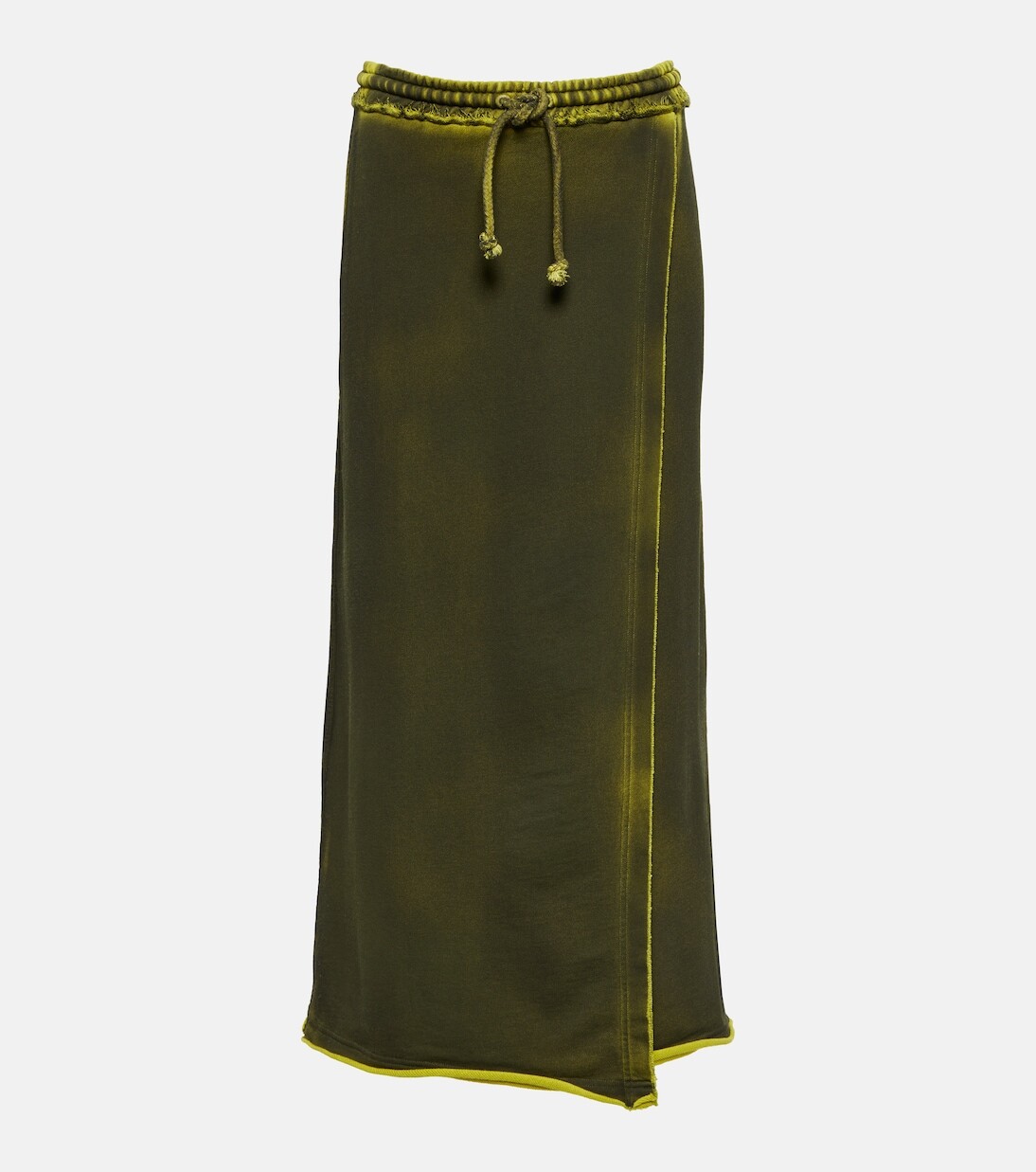 

Юбка макси из хлопкового флиса Acne Studios, желтый